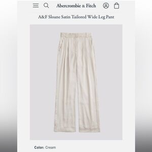 Abercrombie & Fitch Cream Wide Leg Pants
